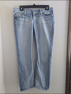 BKE Women's Straight Leg Jeans in Light Blue Denim